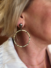 Load image into Gallery viewer, Croup Hoop Studded Earrings
