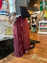 Load image into Gallery viewer, Jersey Layered Skirt in Burgundy