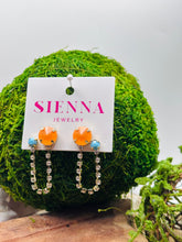 Load image into Gallery viewer, Sienna Paige Earrings in Orange/Turquoise