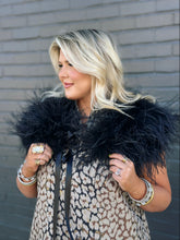 Load image into Gallery viewer, Louise Ostrich Feather Capelet in Black