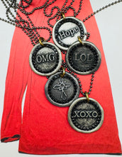 Load image into Gallery viewer, Hashtag Wax Stamp Necklaces