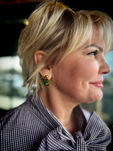Load image into Gallery viewer, Jolene Earrings in Mahagony w/ Majestic Green Brandy