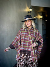 Load image into Gallery viewer, Foreseen Plaid Poncho