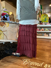Load image into Gallery viewer, Jersey Layered Skirt in Burgundy