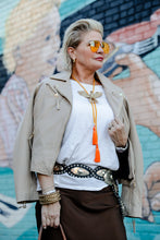 Load image into Gallery viewer, Christy RF 3 Leather Jacket in Metallic Gold Stars