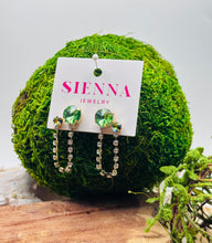 Load image into Gallery viewer, Sienna Paige Earrings in Light Green/Volcano