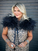 Load image into Gallery viewer, Louise Ostrich Feather Capelet in Black
