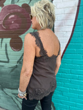 Load image into Gallery viewer, Megan Lace Tank Top in Fudge