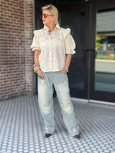 Load image into Gallery viewer, Annie Top in Eyelet Ivory