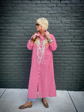 Load image into Gallery viewer, Hansel Gingham Dress or Duster in Cherry