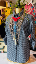 Load image into Gallery viewer, Damson Gingham Top in Navy