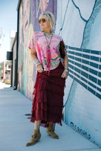 Load image into Gallery viewer, Jersey Layered Skirt in Burgundy