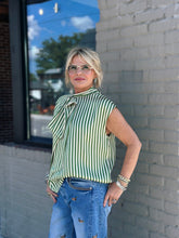 Load image into Gallery viewer, Luna Striped Top in Green