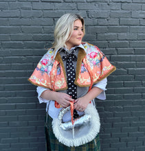 Load image into Gallery viewer, Fiona Reversible Fur Cape in Cognac