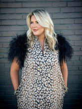 Load image into Gallery viewer, Louise Ostrich Feather Capelet in Black