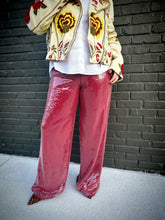 Load image into Gallery viewer, Nightcap Sequin Pants in Burgundy