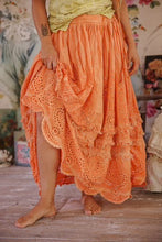 Load image into Gallery viewer, Eyelet Skirt in Arancia