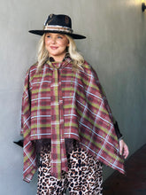Load image into Gallery viewer, Foreseen Plaid Poncho