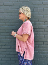 Load image into Gallery viewer, Basic White Girl Tee in Dry Rose