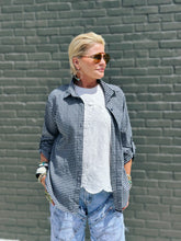 Load image into Gallery viewer, Damson Gingham Top in Navy