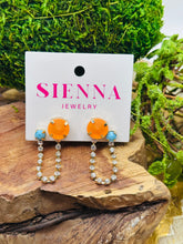 Load image into Gallery viewer, Sienna Paige Earrings in Orange/Turquoise