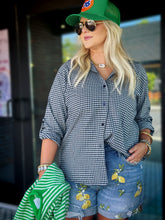 Load image into Gallery viewer, Damson Gingham Top in Navy
