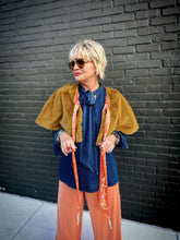 Load image into Gallery viewer, Fiona Reversible Fur Cape in Cognac