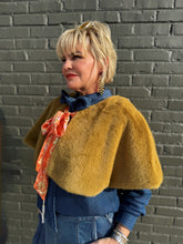 Load image into Gallery viewer, Fiona Reversible Fur Cape in Cognac