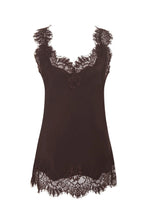 Load image into Gallery viewer, Megan Lace Tank Top in Fudge