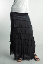 Load image into Gallery viewer, Jersey Layered Skirt in Black