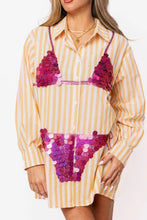 Load image into Gallery viewer, Queen Of Sparkles Orange Stripe Bikini Tunic