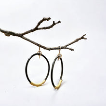 Load image into Gallery viewer, Leather Hoop Earrings