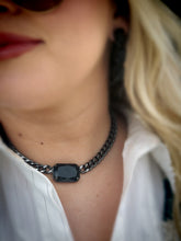 Load image into Gallery viewer, Darcy Necklace in Gunmetal/Jet
