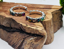 Load image into Gallery viewer, Sienna Jess Hoop Earrings in Silver/Boho

