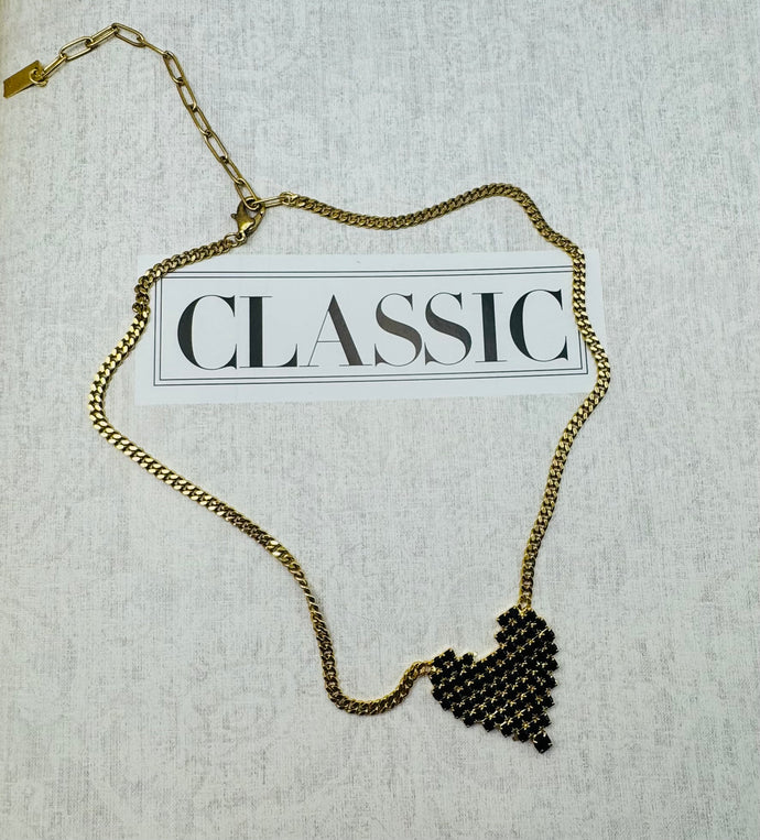 Candy Heart Necklace in Black