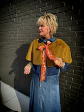 Load image into Gallery viewer, Fiona Reversible Fur Cape in Cognac
