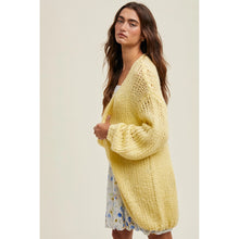 Load image into Gallery viewer, Dynasty Cardigan Sweater in Lemon
