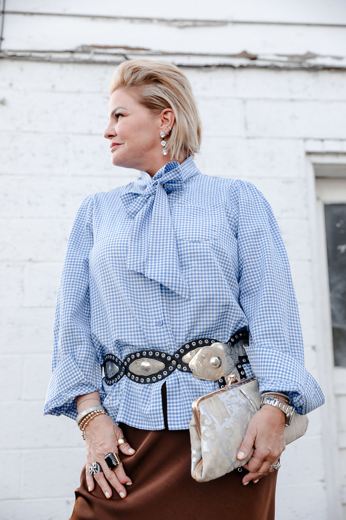 Dylan Top in Blue Gingham