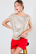 Load image into Gallery viewer, Joy Sequin Top in Gold
