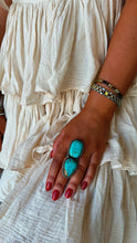 Load image into Gallery viewer, Torpedo 2-Stone Turquoise Ring
