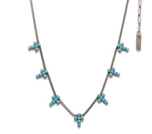 Load image into Gallery viewer, 7 Cross Necklace In Antique Silver
