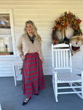 Load image into Gallery viewer, Holly Plaid Skirt in Red
