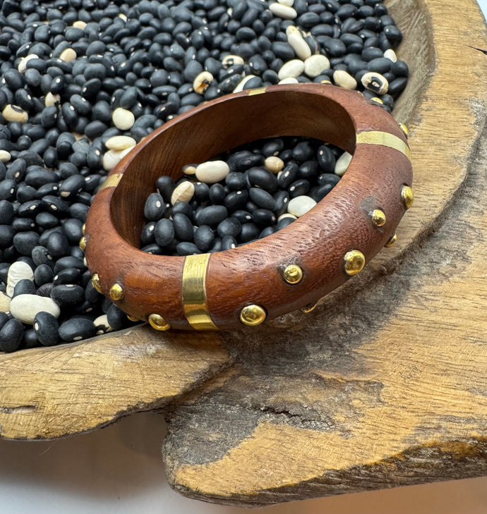 Dot & Stripe Wooden Bangle