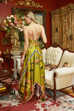 Load image into Gallery viewer, French Riviera Tasseled Dress(Olive Floral)
