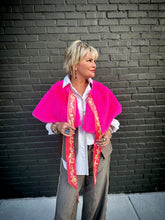 Load image into Gallery viewer, Fiona Reversible Fur Cape in Pink
