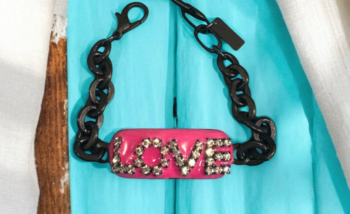 ID Love Bracelet In Smutt Black & Electric Pink