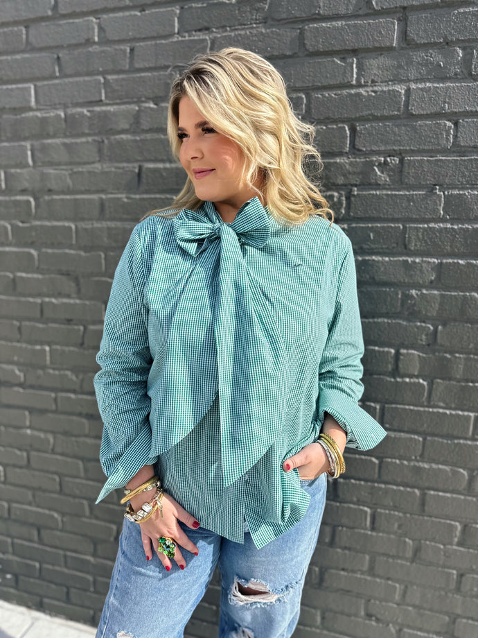 Lauren Bow Top in Green