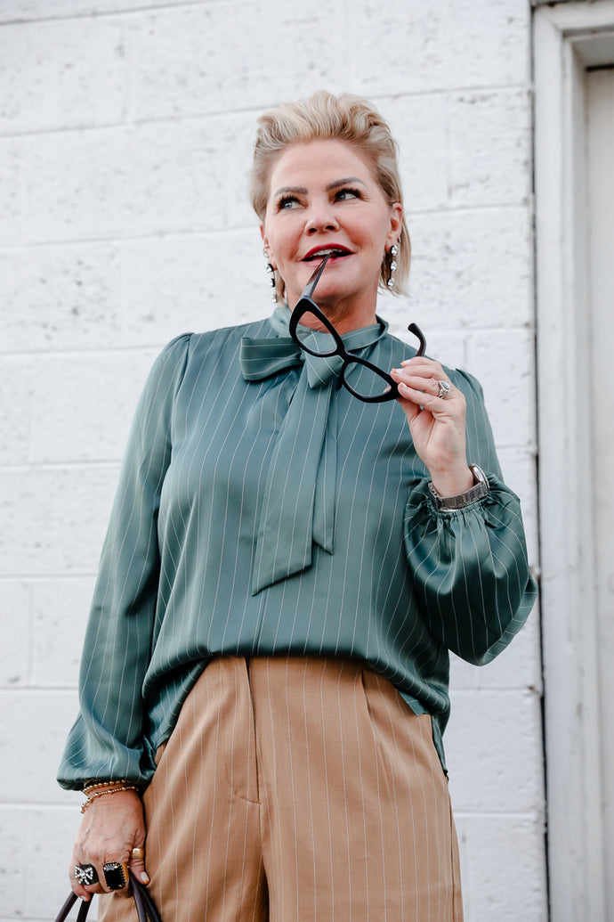 Tucker Tie Top in Hunter Green