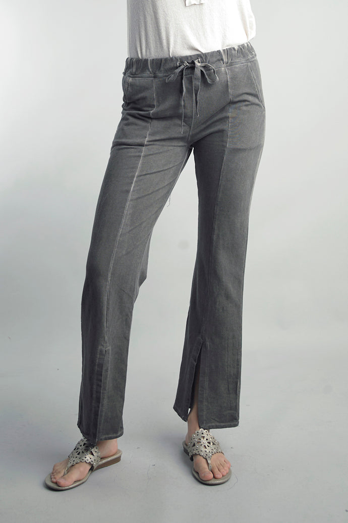 Split Wide Leg Pants in Taupe Gray