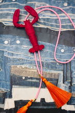 Load image into Gallery viewer, Crawfish Lobster Necklace Bolo Raspberry Pink with Bubblegum Pink &amp; Orange
